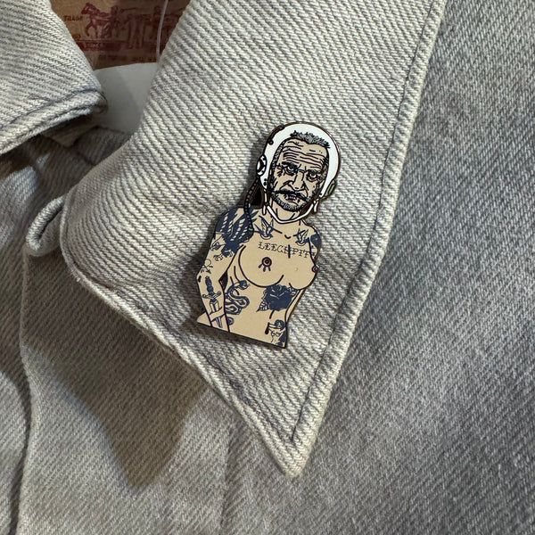 Charles Boobkowski Leechpit Enamel Pin