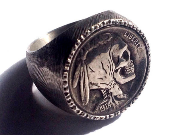 Sterling Silver Indian Head Skull Ring